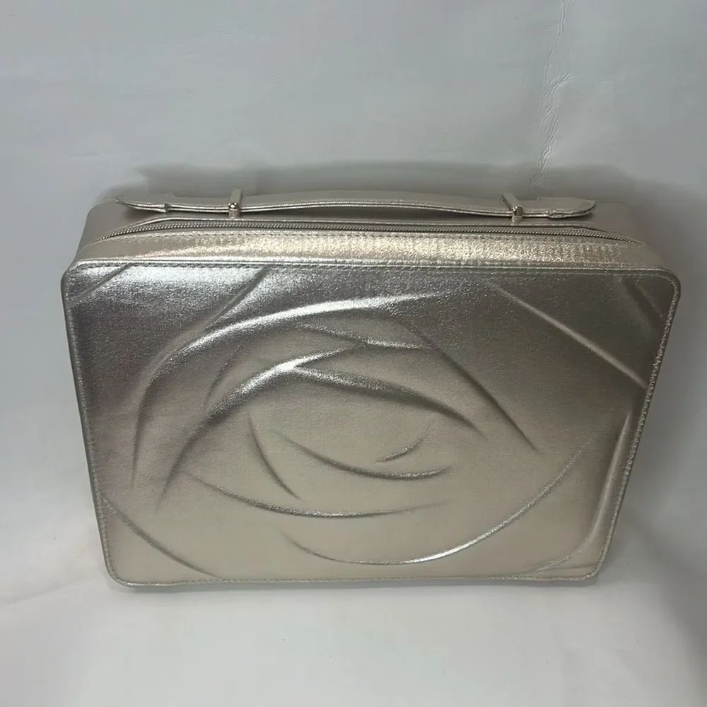 Lancôme Paris Gold Makeup Carrying Case Zippered With Handle Lined No Product